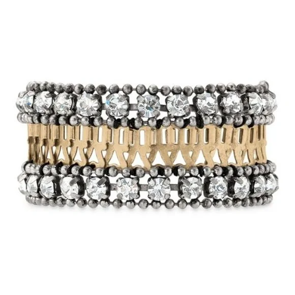 Stella & Dot | Vintage Mixed Metal/Rhinestone Embellished Portia Bracelet - Picture 2 of 7
